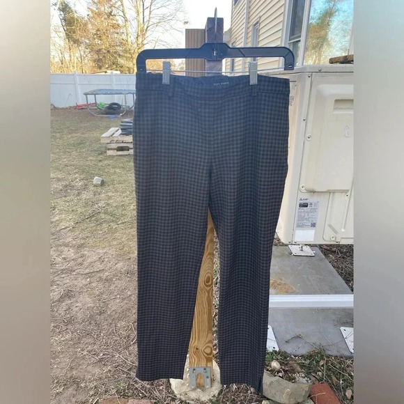 Zara Plaid Brown Green Skinny Pant Medium - Picture 1 of 5